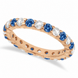Eternity Lab  Blue & White Diamond Ring Band 14k Rose Gold (2.50ct)