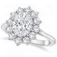 Oval Lab Diamond Accented Ring 14k White Gold (2.80ctw)