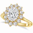 Oval Lab Diamond Accented Ring 14k Yellow Gold (2.80ctw)