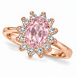 Lady Diana Oval Pink Sapphire & Diamond Ring 14k Rose Gold (1.50 ctw)