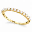 Cultured Pearl Stackable Ring Band 14K Yellow Gold (2mm)