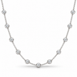 Diamond Station Necklace Bezel-Set in 14k White Gold (0.75 ctw)