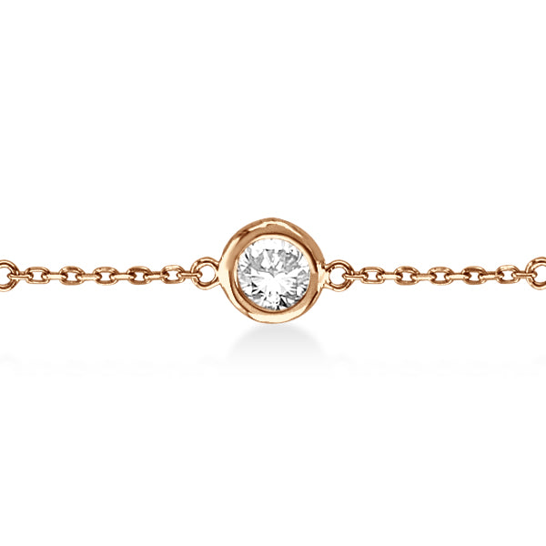 Diamond Station Bracelet Bezel-Set 14K Rose Gold (1.50ct)