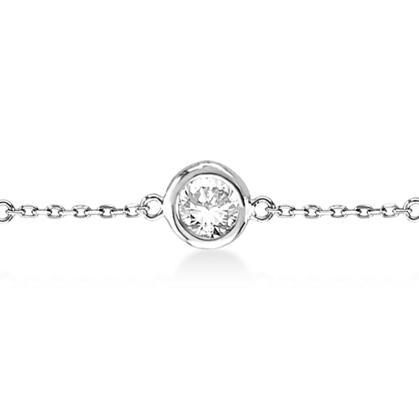 Diamond Station Bracelet Bezel-Set 14K White Gold (2.10ct)