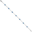 Fancy Blue Diamond Station Bracelet Beze-Sett 14K White Gold (0.37ct)