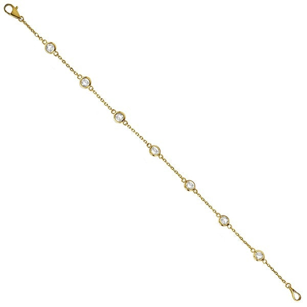 Lab Diamond Station Bracelet Bezel-Set 14K Yellow Gold (1.00ct)