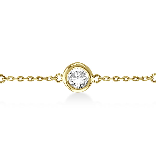 Lab Diamond Station Bracelet Bezel-Set 14K Yellow Gold (1.50ct)