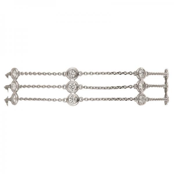 3 Strands Bezel-Set Lab Grown Diamond Station Anklet 14K White Gold (1.00ct)