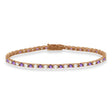 Alternating Diamond & Amethyst Eternity Bracelet 14K Rose Gold (4.43ct)
