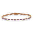 Alternating Diamond & Amethyst Eternity Bracelet 14K Rose Gold (5.36ct)