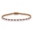 Alternating Diamond & Amethyst Eternity Bracelet 14K Rose Gold (8.37ct)