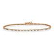 Alternating Diamond & Aquamarine Eternity Tennis Bracelet 14K Rose Gold (0.97ct)