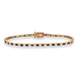 Alternating Diamond & Black Diamond Eternity Bracelet 14K Rose Gold (3.51ct)
