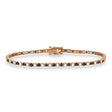 Alternating Diamond & Black Diamond Eternity Bracelet 14K Rose Gold (3.00ct)