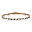 Alternating Diamond & Black Diamond Eternity Bracelet 14K Rose Gold (5.51ct)