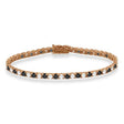 Alternating Diamond & Black Diamond Eternity Bracelet 14K Rose Gold (8.37ct)