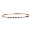 Alternating Diamond & Blue Sapphire Eternity Bracelet 14K Rose Gold (2.29ct)