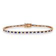 Alternating Diamond & Blue Sapphire Eternity Bracelet 14K Rose Gold (3.47ct)