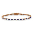 Alternating Diamond & Blue Sapphire Eternity Bracelet 14K Rose Gold (4.39ct)