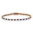Alternating Diamond & Blue Sapphire Eternity Bracelet 14K Rose Gold (5.03ct)