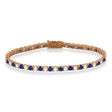 Alternating Diamond & Blue Sapphire Eternity Bracelet 14K Rose Gold (8.37ct)