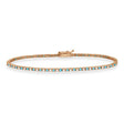 Alternating Diamond & Blue Topaz Eternity Tennis Bracelet 14K Rose Gold (1.21ct)