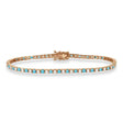 Alternating Diamond & Blue Topaz Eternity Tennis Bracelet 14K Rose Gold (3.46ct)