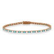 Alternating Diamond & Blue Topaz Eternity Tennis Bracelet 14K Rose Gold (4.71ct)
