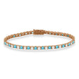 Alternating Diamond & Blue Topaz Eternity Tennis Bracelet 14K Rose Gold (6.39ct)