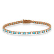 Alternating Diamond & Blue Topaz Eternity Tennis Bracelet 14K Rose Gold (8.60ct)