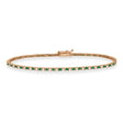 Alternating Diamond & Emerald Eternity Tennis Bracelet 14K Rose Gold (0.97ct)