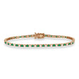 Alternating Diamond & Emerald Eternity Tennis Bracelet 14K Rose Gold (2.90ct)