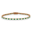 Alternating Diamond & Emerald Eternity Tennis Bracelet 14K Rose Gold (4.73ct)