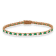 Alternating Diamond & Emerald Eternity Tennis Bracelet 14K Rose Gold (8.37ct)