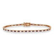 Alternating Diamond & Lab Alexandrite Eternity Tennis Bracelet 14K Rose Gold (3.37ct)