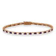 Alternating Diamond & Lab Alexandrite Eternity Tennis Bracelet 14K Rose Gold (5.15ct)