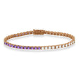 Diamond & Amethyst Eternity Tennis Bracelet 14K Rose Gold (6.98ct)