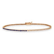 Lab  Diamond & Blue Sapphire Eternity Tennis Bracelet 14K Rose Gold (0.97ct)