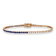 Diamond & Blue Sapphire Eternity Tennis Bracelet 14K Rose Gold (4.29ct)