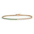 Diamond & Emerald Eternity Tennis Bracelet 14K Rose Gold (1.87ct)