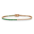 Diamond & Emerald Eternity Tennis Bracelet 14K Rose Gold (3.04ct)