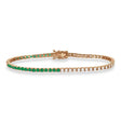 Lab  Diamond & Emerald Eternity Tennis Bracelet 14K Rose Gold (3.66ct)