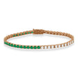 Lab  Diamond & Emerald Eternity Tennis Bracelet 14K Rose Gold (5.17ct)