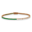 Diamond & Emerald Eternity Tennis Bracelet 14K Rose Gold (5.17ct)