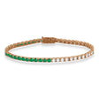 Lab  Diamond & Emerald Eternity Tennis Bracelet 14K Rose Gold (6.52ct)