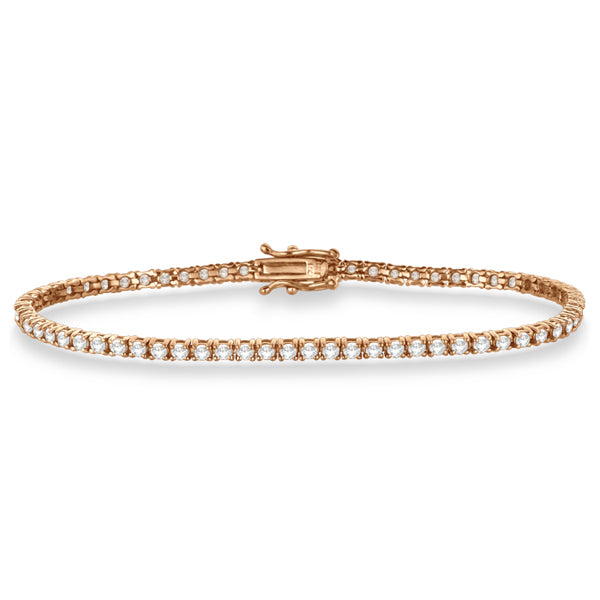 Eternity Diamond Tennis Bracelet 14k Rose Gold (3.00ct)