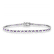 Alternating Diamond & Amethyst Eternity Bracelet 14K White Gold (3.73ct)