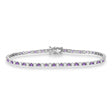 Alternating Diamond & Amethyst Eternity Bracelet 14K White Gold (3.14ct)