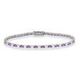 Alternating Diamond & Amethyst Eternity Bracelet 14K White Gold (4.43ct)