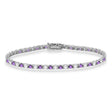 Alternating Diamond & Amethyst Eternity Bracelet 14K White Gold (5.36ct)